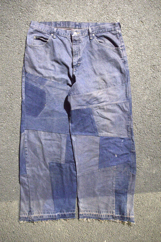 mud "shattered" wide leg baggy jeans